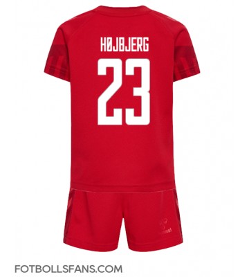 Danmark Pierre-Emile Hojbjerg #23 Replika Hemmatröja Barn VM 2022 Kortärmad (+ Korta byxor)